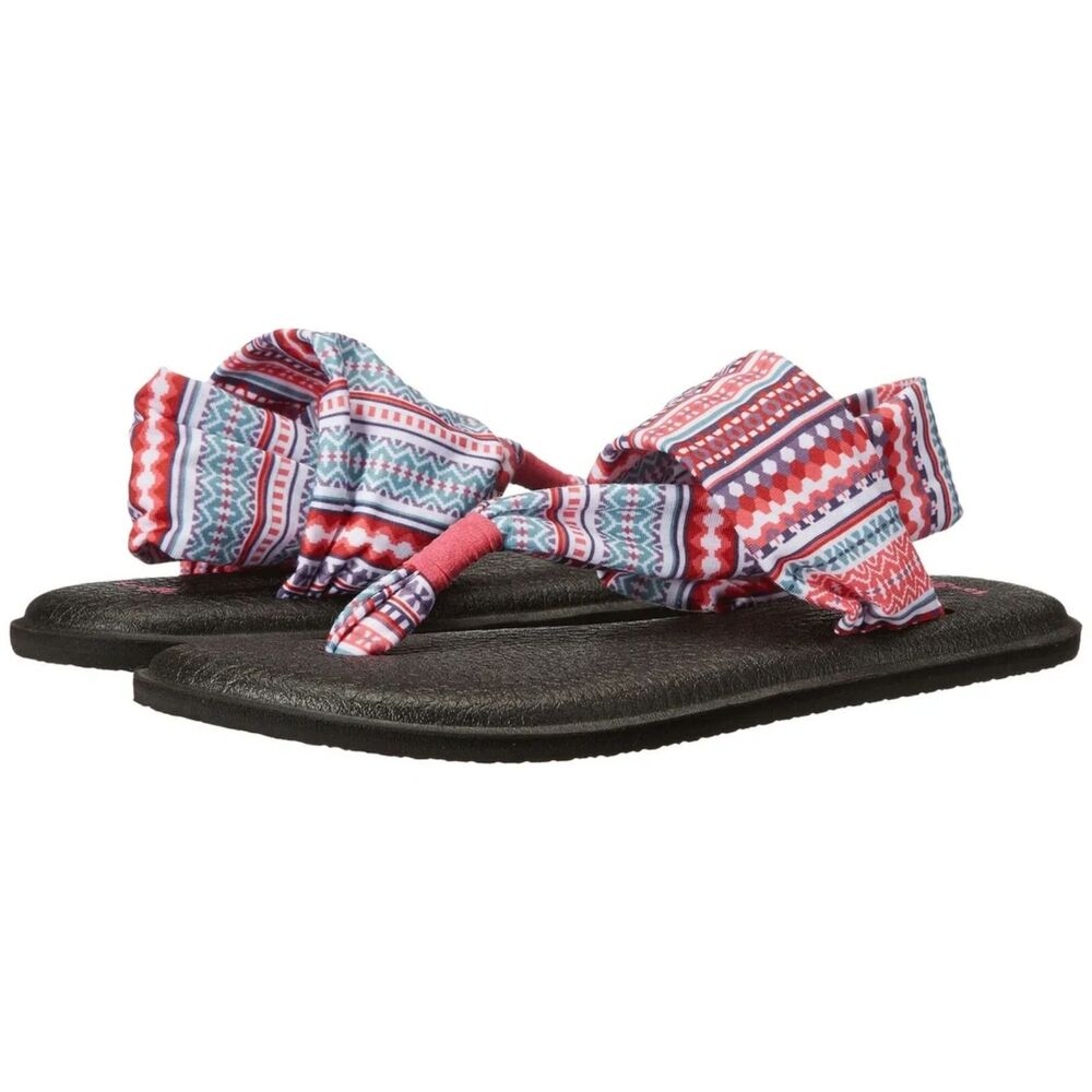Sanuk Yoga Sling 2 Raspberry Lanai Blanket Sandals Women's 8